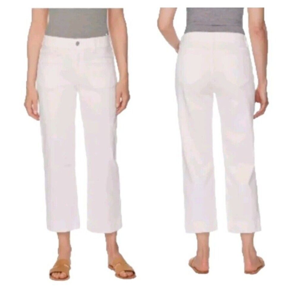 Buffalo Women's High Rise Brigette Soft Stretchy Tencel Crop Pants White 14/34